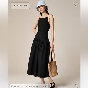 NWT J Crew pintuck mixy dress in Black